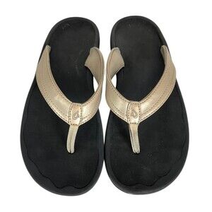 Olukai Ohana Women's Water Friendly Flip Flop Sandals  Size US 11  Gold  Beach